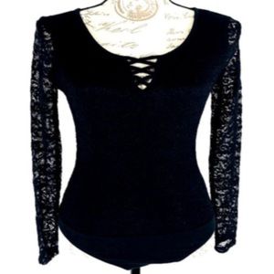 Candie's Black Lace Bodysuit (NWT)